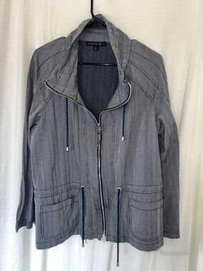 Lafayette 148 Women’s minimalist oversized drawstring jacket Size 16 Avant Garde